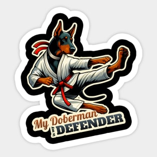 Karate Doberman Sticker